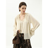 COCOBELLA无领捏褶荷叶袖蕾丝边衬衫优雅通勤遮阳开衫SR3082 商品缩略图4