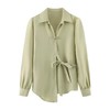 7.29秒杀-微脏（NO退）【春上新】DL 法式不规则气质盘口系腰带衬衫W2006-喜出 商品缩略图3