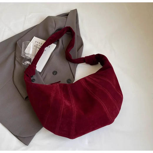 裁缝学苑AS433通勤包包纸样女麂皮绒牛角包复古百搭斜挎包样板 商品图6