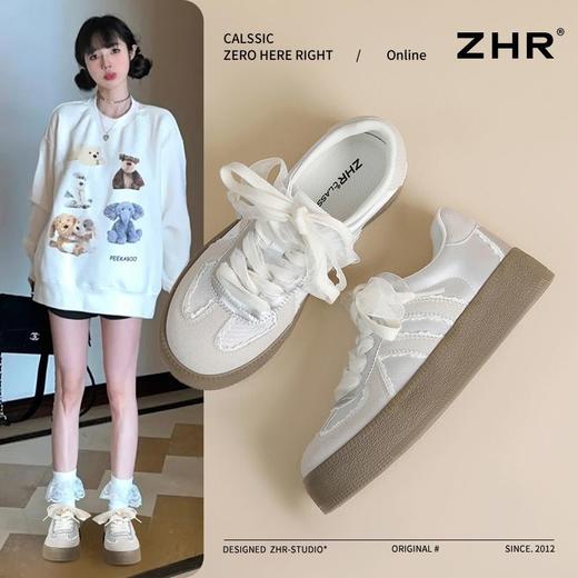ZHR则则厚底增高德训鞋子2025春季新款舒适休闲时尚小香风ins女鞋 商品图1