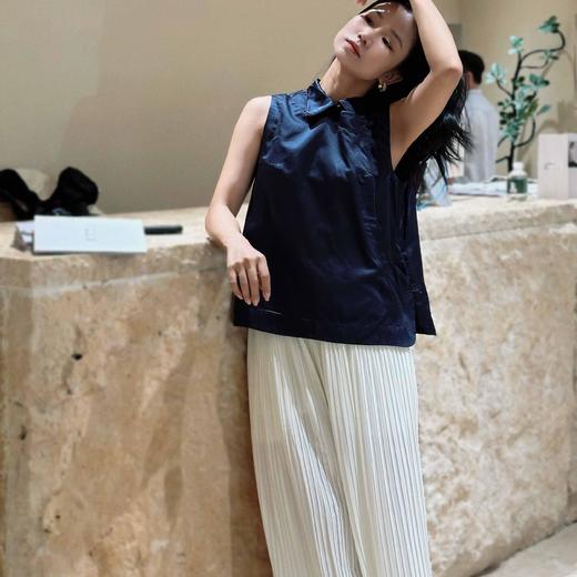 顺丰包邮洛诗琳35910桑蚕丝天然棉质新中式国风小翻领马甲0073 商品图1