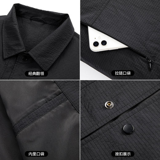 圣得西时尚休闲夹克外套男士2025春秋新款韩系宽松百搭翻领上衣 商品图4