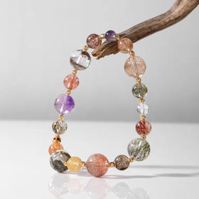 新中式18K金超七水晶手串