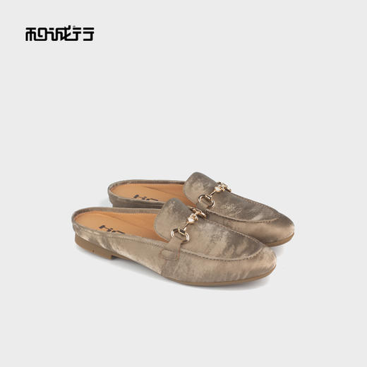 和诚行 2025夏季新款真皮法式平底单鞋女百搭通勤包头拖鞋2020018 商品图0