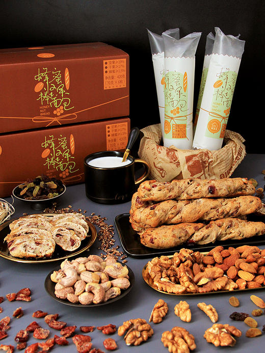 【减脂早餐推荐】集香草蜂蜜坚果棒面包420g/箱（70克*6根） 商品图2