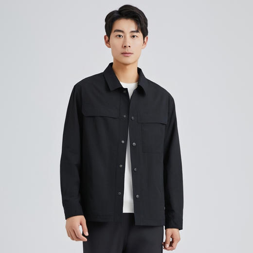 圣得西时尚休闲夹克外套男士2025春秋新款简约舒适宽松百搭上衣 商品图1