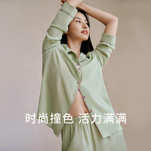 金三塔真丝睡衣女100%桑蚕丝宽松舒适丝绸家居服衣裤套装送礼物  YSFFA212 商品图1