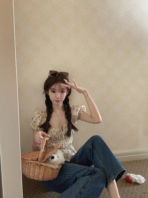 金蘑菇菇 XS码 花束恋爱/碎花慵懒度假风连衣裙夏 商品图5