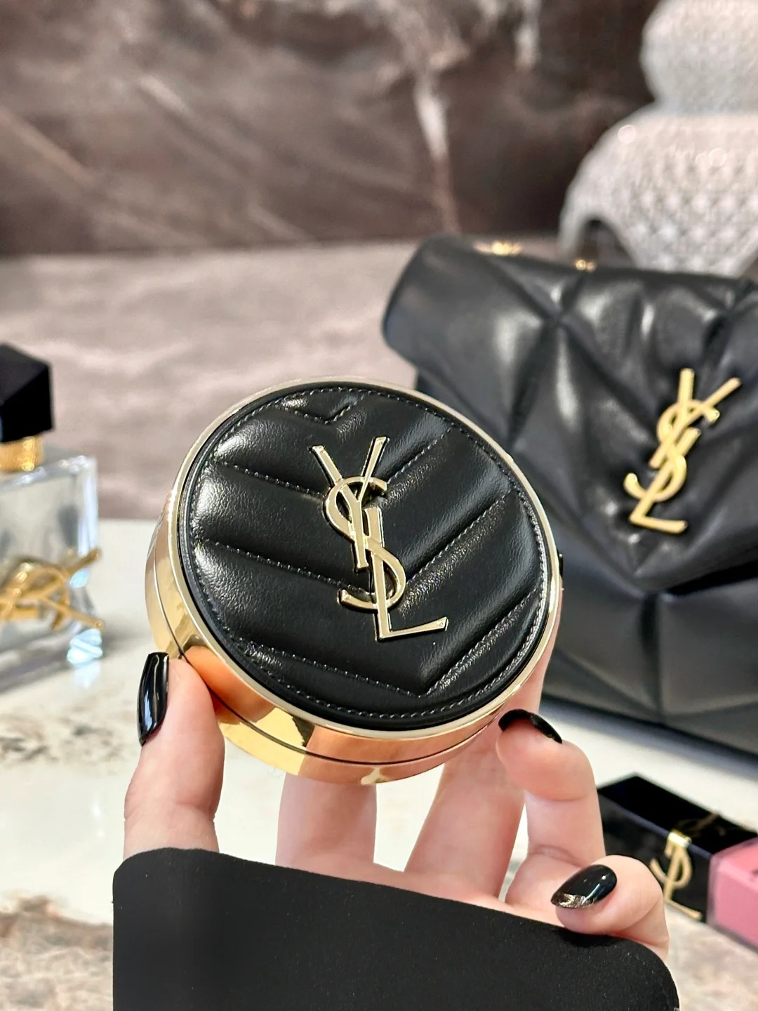 专柜695  全新磁吸款  YSL圣罗兰皮革高定气垫BB霜羽毛墨水气垫14g