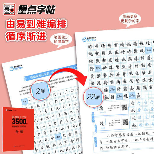 墨点楷书字帖通用规范汉字3500字楷书行楷 成人练字荆霄鹏钢笔硬笔中性笔书法临摹常用字 商品图2