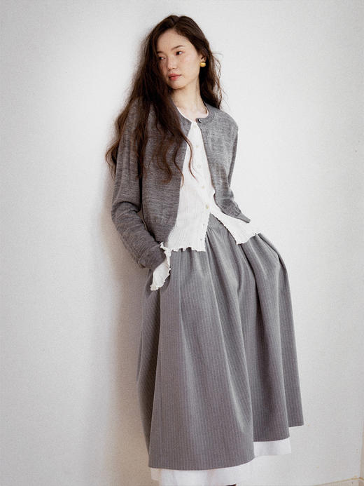 Even Vintage丨复古格雷系 长款优雅挺阔有型高腰伞裙蓬蓬半身裙 商品图1