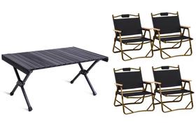 飞图乐（FTLY）全铝合金折叠桌椅套装-暄曜黑