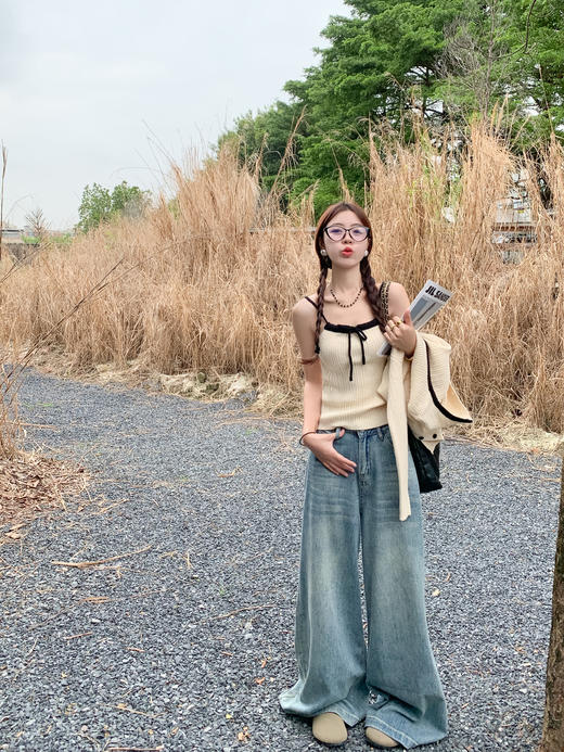 <曾小咸推荐>韩系2色毛衣开衫吊带 商品图7