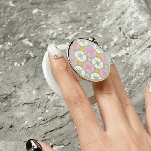 【太空梦游记】淡彩星光 POPGRIP泡泡骚手机粘贴式气囊支架 Enamel金属珐琅系列 粉色 日月星 拼贴 商品图3