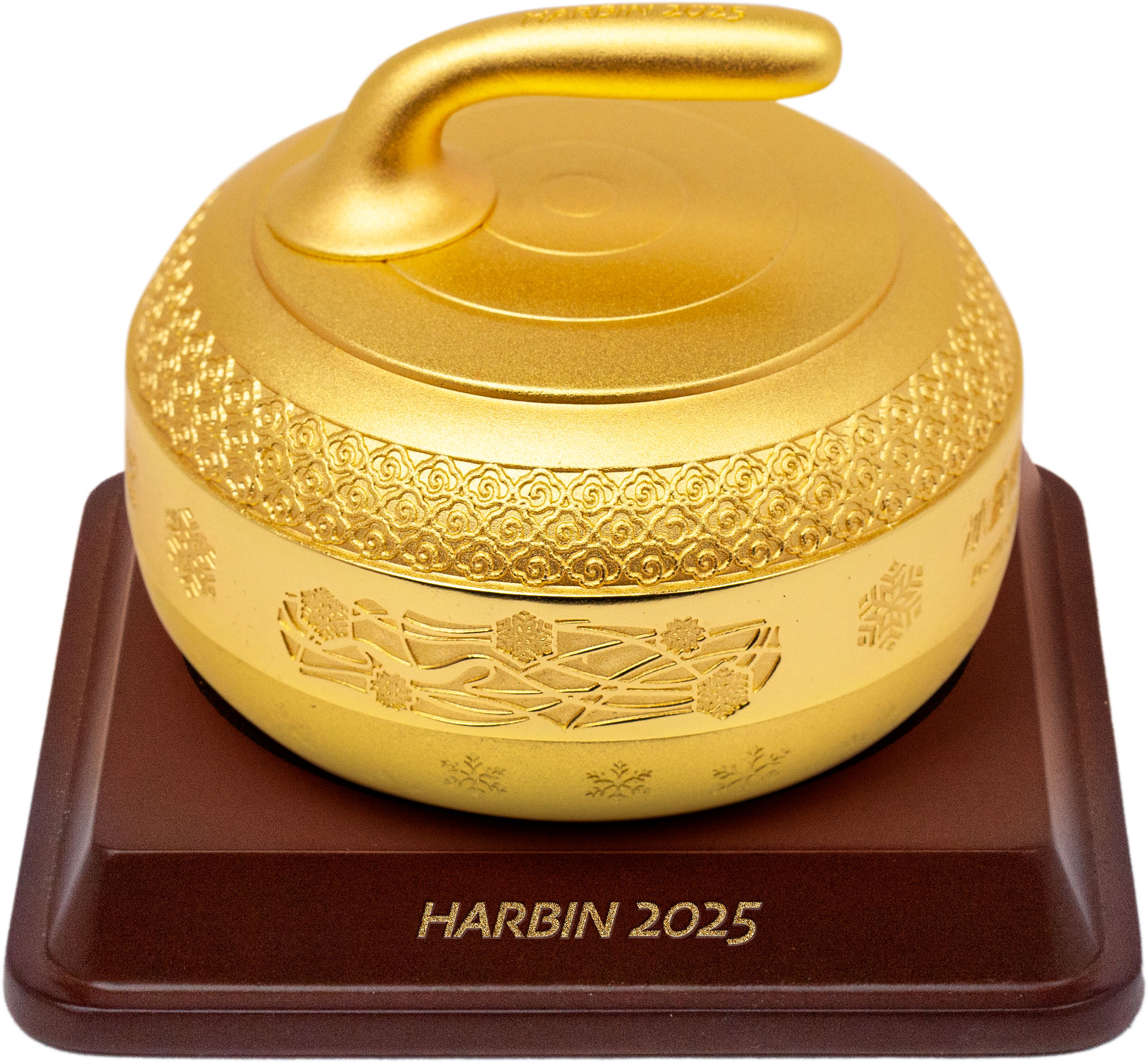 哈尔滨亚冬会花丝金镶玉冰壶