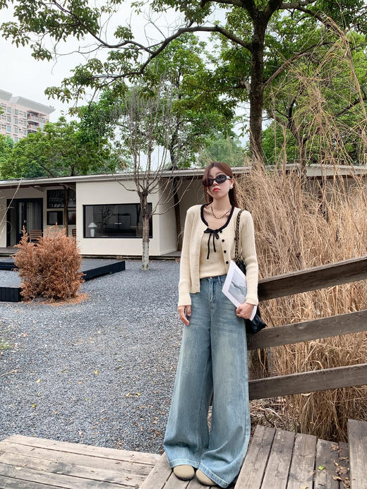 <曾小咸推荐>韩系2色毛衣开衫吊带 商品图6