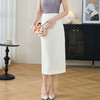 米思阳高级感通勤纯色半身裙高腰修身开叉包臀裙2900 商品缩略图0
