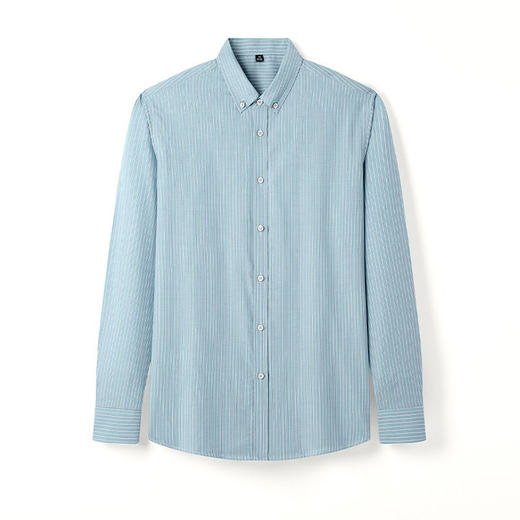 秋季新款全棉长袖衬衫男式修身简约工装衬衣男士条纹潮流商务寸衫    LSBT-LB2118 商品图3