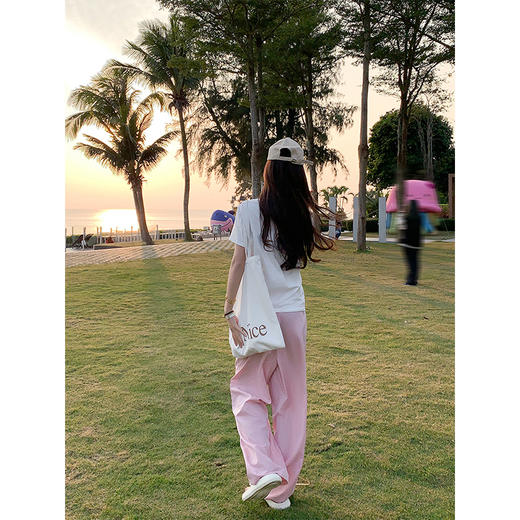 <曾小咸推荐>韩系减龄短袖T恤粉色休闲裤 商品图4