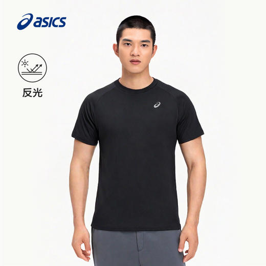 ASICS亚瑟士男式舒适跑步短袖套头圆领反光印花时尚运动T恤2011D046 商品图0