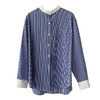 雀说蓝色条纹衬衫女款休闲时尚宽松设计感衬衫AL1213 商品缩略图3