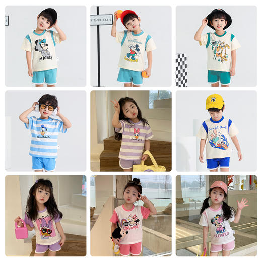 【29.9元/套起】【迪士尼清仓团】儿童短袖套装莫代尔家居服套装男童女童春季夏季 商品图5