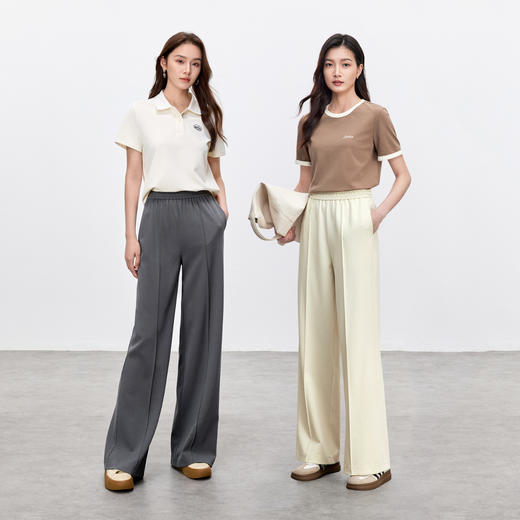 【内购】日常休闲通勤H型含莱赛尔弹力松紧腰直筒裤-151K58918 商品图3