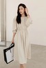 Le Malene 米色圆领优雅连衣裙 15277 商品缩略图0