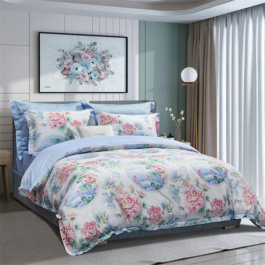 富安娜  磨毛四件套-江南芙蕖 商品图0