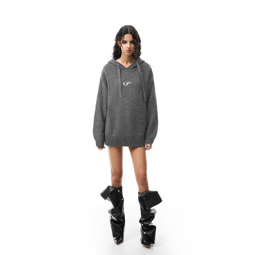 FDR官方店 月牙刺绣散粉毛衣男女秋冬季美式街头情侣装连帽上衣 商品图1