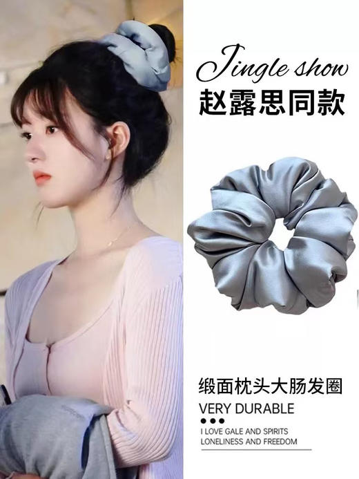 220-2 明星款 32姆米缎面真丝 大号肥肠圈 发圈 养发护发 实用大气 商品图1