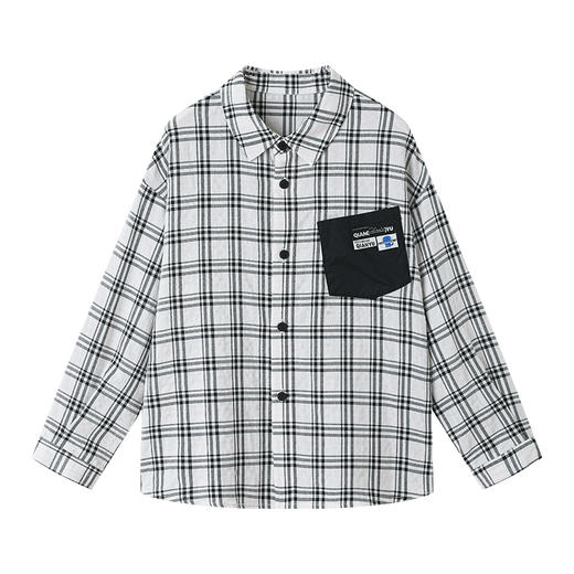 笛莎千与2025春季新款男童时尚休闲格纹长袖衬衫 商品图4