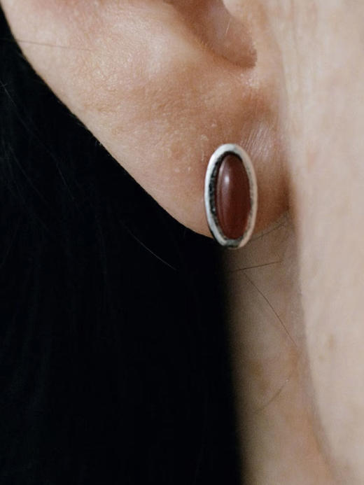 ABOAB｜DOME Studs [ 耳钉  银红玛瑙 / 银黑玛瑙 / 金白水晶 ]【ETERNITY】 商品图1