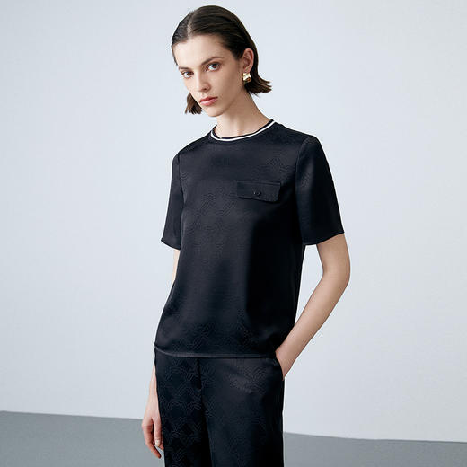 EITIE爱特爱夏季新款纯色显瘦简约通勤小上衣7713408 商品图1