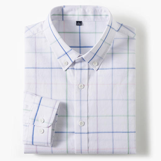 【莱赛尔棉】罗蒙春秋男士时尚百搭通勤格子衬衫舒适简约休闲上班男长袖衬衣 商品图1