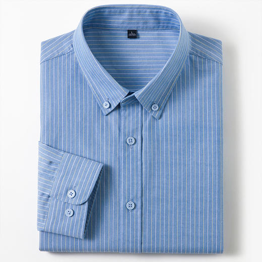 【100棉】罗蒙男士长袖衬衫简约大方时尚通勤职业衬衫百搭条纹舒适男休闲衬衣 商品图2