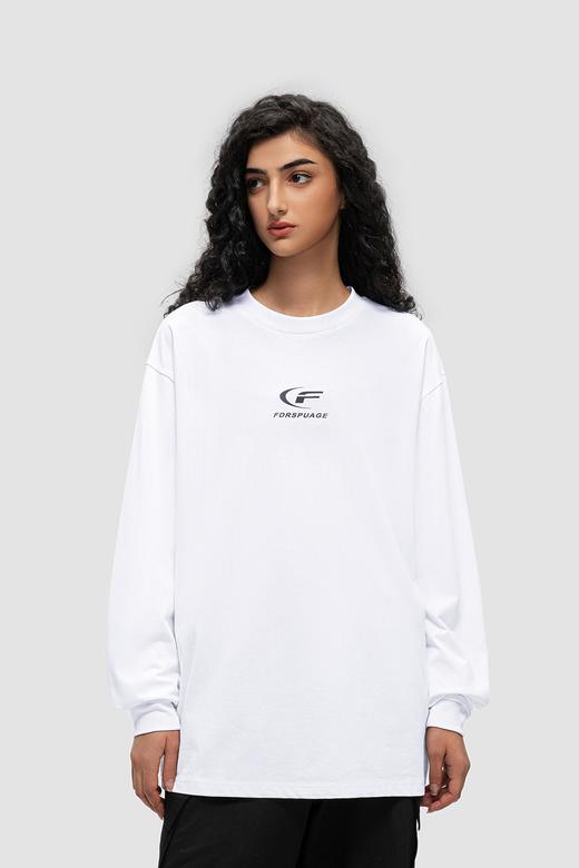 FDR 原创国潮月牙印花长袖t恤男女秋冬季潮牌美式情侣装打底上衣 商品图5