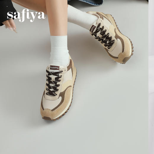 预售10天|Safiya/索菲娅2025复古百搭拼色透气轻便休闲运动阿甘鞋SFD1112073 商品图2