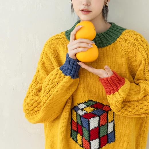 苏苏姐家炫彩魔方毛衣手工diy棒针编织羊毛线衣服材料包毛线团 商品图3