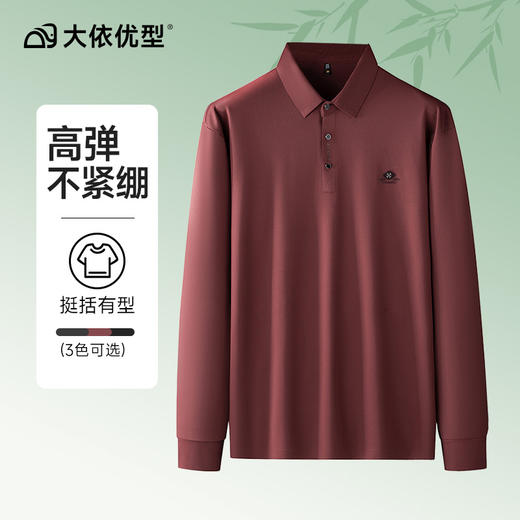 【新款DDS】大依优型大码长袖Polo衫翻领男装加肥加大体恤大号上衣胖子男士肥佬休闲商务 商品图9