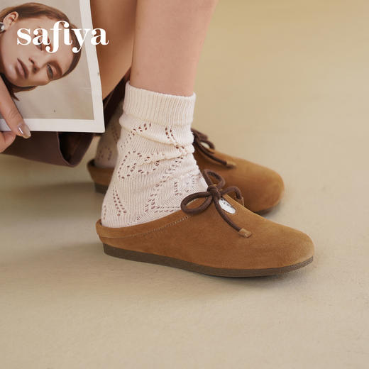 预售10天发|Safiya/索菲娅2025咖啡庄园复古软底休闲外穿懒人勃肯凉拖 SFD1110401 商品图3