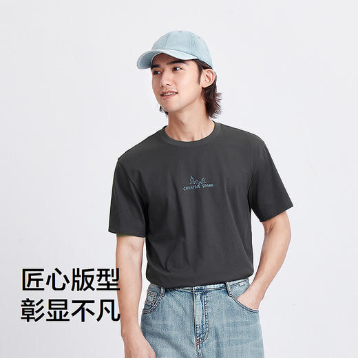 森柔棉|森马短袖T恤男都市通勤休闲纯棉上衣夏季时尚印花针织衣服 商品图4