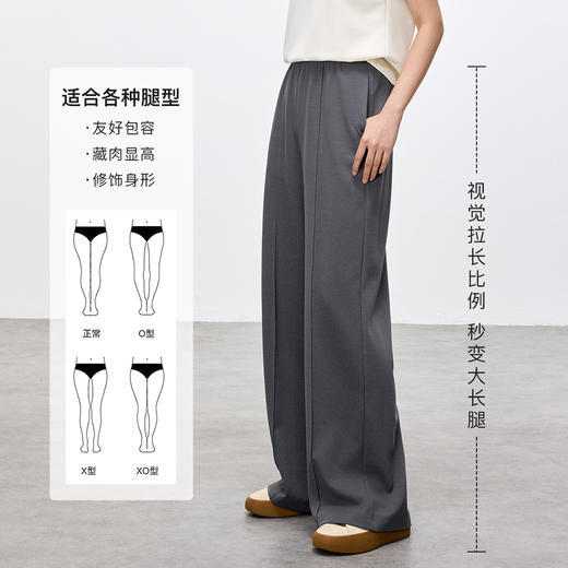 【内购】日常休闲通勤H型含莱赛尔弹力松紧腰直筒裤-151K58918 商品图1