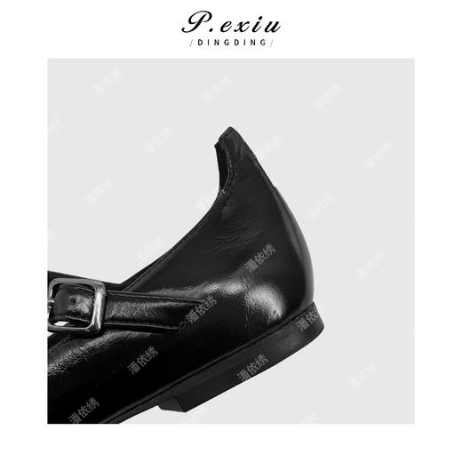 PanYiXiu/潘依绣头层牛皮软底粗跟T型带玛丽珍单鞋 QL103201 商品图3