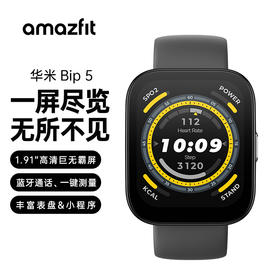 华米 Bip 5  蓝牙通话 跑步运动 46mm 一键测量 1.9 英寸超大高清屏 丰富表盘 三方小程序