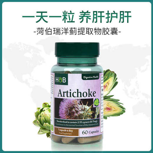 【保税仓】荷柏瑞洋蓟提取物胶囊350mg60粒 商品图2