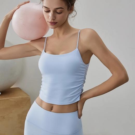 跃牌【轻匀系列】NS新款裸感运动背心双面锦舒适上衣女新潮牌褶皱健身吊带瑜伽文胸WX1252 商品图3