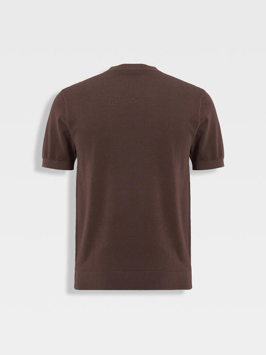 callisto启程系列榛果棕优质长绒棉混纺弹力透气T恤 商品图1