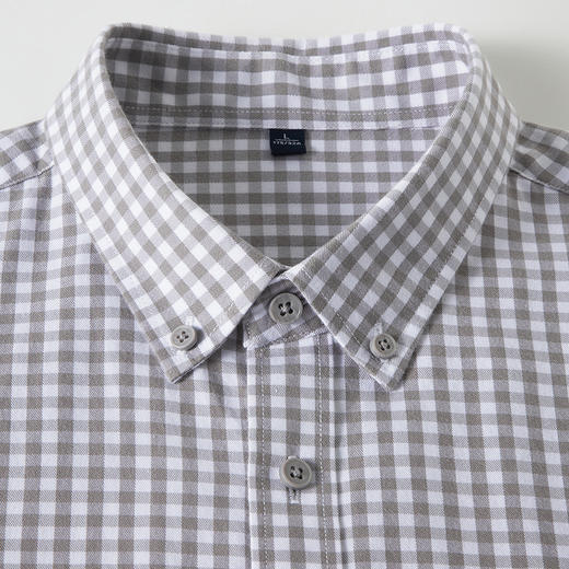 【莱赛尔棉】罗蒙男士春秋长袖格子衬衫时尚百搭通勤上班舒适休闲简约男衬衫 商品图5