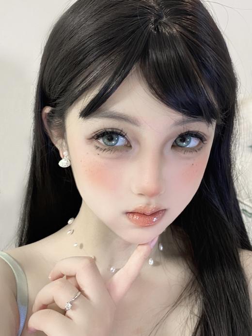 chocoing月抛 玻璃梦境 蓝/薄荷碎冰 绿/琥珀闪片 棕 14.2mm 一副2片 商品图3